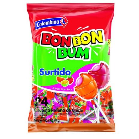 Bon Bon Bum Lollipops Surtido 48stuks