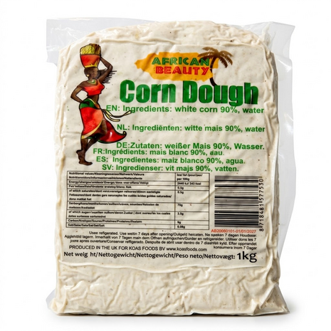 African Beauty Corn Dough 1kg &mdash; gefermenteerd ma&iuml;sdeeg voor banku en kenkey | Tokoram.nl