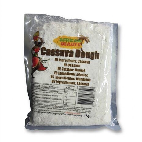 African Beauty Cassava Dough 1kg &mdash; gefermenteerd cassavedeeg voor fufu en banku | Tokoram.nl