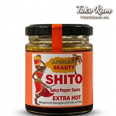 African Beauty Shito Extra Hot 160gr &mdash; Ghanese peperpasta bij banku, rijst en gebakken vis | Tokoram.nl
