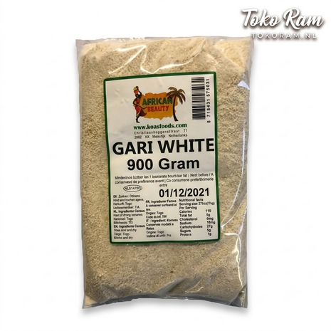 African Beauty Gari White 900gr &mdash; droge witte cassavevlokken voor eba | Tokoram.nl