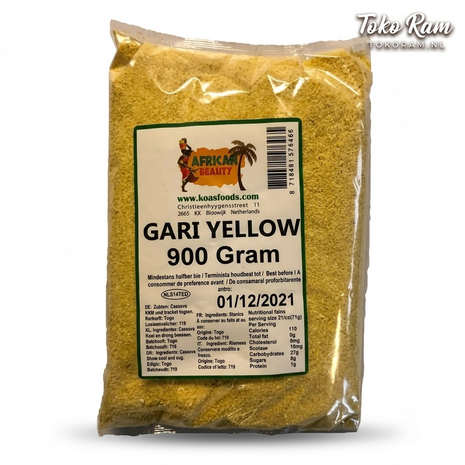 African Beauty Gari Yellow 900gr &mdash; gele cassavemeel met palmolie voor eba | Tokoram.nl