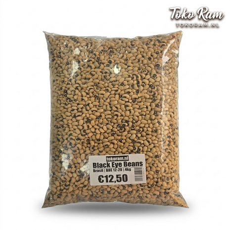 Black Eye Beans 4kg - gedroogde cowpeas voor Moin Moin en Red Red | Tokoram.nl