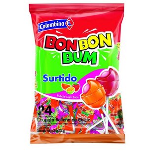 Bon Bon Bum Lollipops Surtido 24 stuks